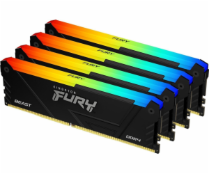 Paměť Kingston Fury Beast RGB, DDR4, 64 GB, 3200 MHz, CL1...