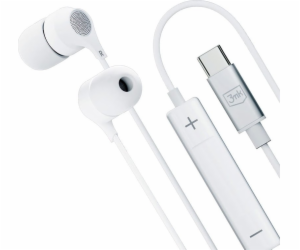 3mk sluchátka - Wired Earphones USB-C, bílá