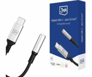 3mk adaptér USB-C/Jack 3,5mm (samice) 0,15m, černo-stříbrná