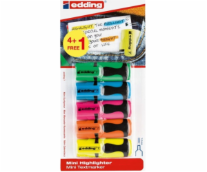 Mini zvýrazňovač e-7 EDDING, 1-3 mm, 5 ks, mix barev, blistr