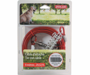 Vodítko Zolux TIE-OUT Cable, červené, 9m