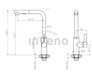 Kuchyňská baterie Invena Preto BZ-48-W04-L, černá