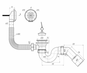 SIPHON VON E156 1 1/2 45 40X50 FLEXIBILNÍ HADICE