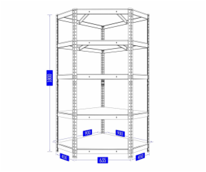 Úložná police Haushalt Corner, 90 cm x 45 cm x 180 cm