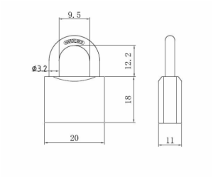 VISACÍ ZÁMEK ŠEDÝ 20MM HG320 (12/240)