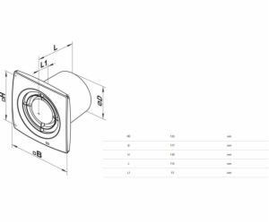 Výsuvný ventilátor HAUSHALT 125X1V