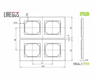 Dvojkřeslo LIREGUS EPSILON, přírodní sklo