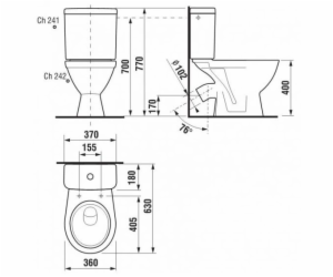 WC JIKA LYRA PLUS H8263840002421, 360×630 mm