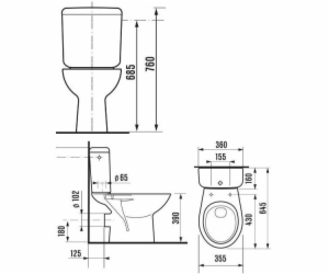 WC mísa JIKA ZETA H8253960002411, 360×645 mm