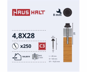  SAVISR 4.8X28 MED+EPDM RAL8019 (250-8)