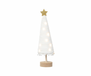 Vánoční ozdoba na stromeček z vlny 20LED 38 cm bílá Koopman