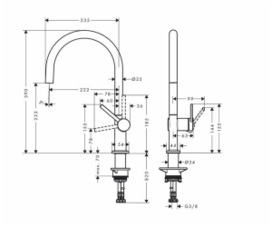 Kuchyňská baterie Hansgrohe TALIS M54 72804670, černá