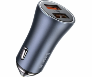 NABÍJEČKA DO AUTO 2XUSB QC4.0 40W ŠEDÁ