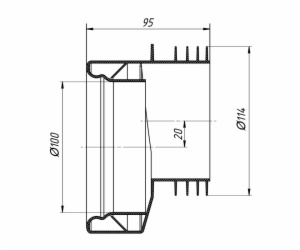 Spojka WC Ani Plast W0410EU, O 100/114 mm