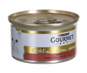 Konzervy pro kočky Gourmet Gold, s hovězím masem, 85 gr