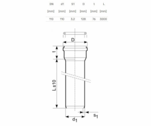 Venkovní kanalizační potrubí Magnaplast, O 110 mm, SN8, 3m