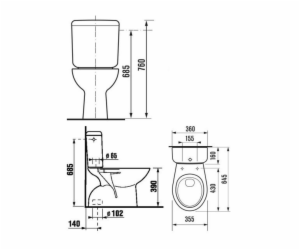 WC mísa JIKA ZETA H8253970002421, 645×355 mm