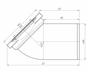 Koleno WC Ani Plast W4220, 45°, O 110/141 mm, bílá