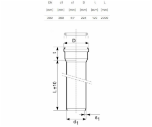 Venkovní kanalizační potrubí Magnaplast, O 200 mm, SN4, 2m