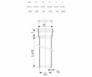 Venkovní kanalizační potrubí Magnaplast, O 200 mm, SN4, 1m