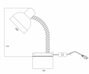 Stolní lampa OKKO JURA XYT314GY, 40 W, E27