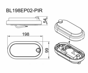 SILNÉ SVĚTLO BL198EP02-PIR 7W LED IP54 J