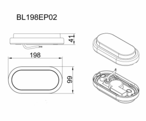 SILNÉ SVĚTLO BL198EP02 7W LED IP54 ČERNÁ