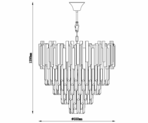 Závěsné svítidlo DOMOLETTI SANNA 19115L, 8 × 40 W, E14