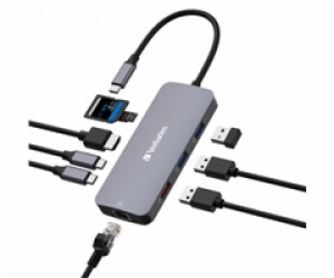 VERBATIM Hub USB-C Pro Multiport 9 Port, 3x USB 3.2, 2x U...