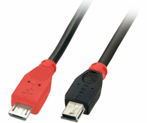 Lindy microUSB - miniUSB USB kabel 0,5 m černý (31717)