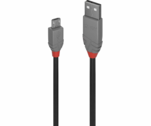 Lindy USB-A - microUSB USB kabel 1 m šedý (36732)