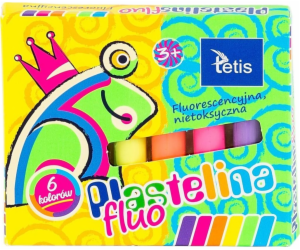 Tetis Fluorescenční plastelína 15g 6col. TETIS