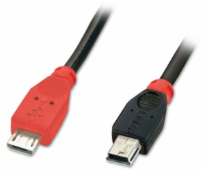 Lindy microUSB - miniUSB USB kabel 1 m černý (31718)