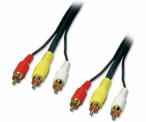 Lindy RCA (Cinch) x3 - RCA (Cinch) x3 kabel 1m černý (35690)