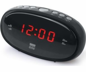 Nové One Clock radio CR100 Black, funkce budíku