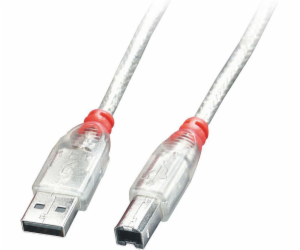 Lindy USB-A - USB-B USB kabel 2 m průhledný (41753)