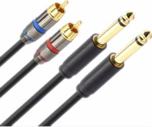 Mozos Jack 6,3 mm - RCA (Cinch) kabel x 2 3m černý (MCABL...