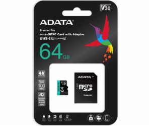 Karta ADATA Premier Pro MicroSDXC 64GB Class 10 UHS-I/U3 ...