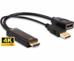 MicroConnect HDMI AV adaptér – DisplayPort + USB-A černý ...