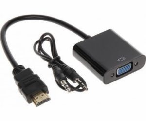 AV adaptér HDMI - D-Sub (VGA) černý (HDMI/VGA+AU-ECO-3)