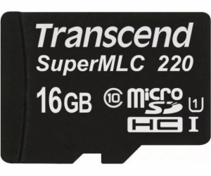 Karta Transcend SuperMLC 220 MicroSDHC 16 GB Class 10 UHS...