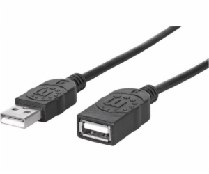 Manhattan USB kabel USB-A – USB-A 3 m černý (364898)