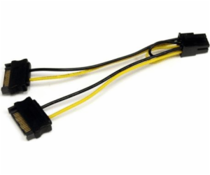 StarTech SATA 15-pin - PCIe 6-pin, 0,15 m, žlutá (SATPCIE...