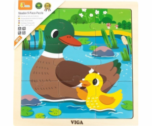 Hračky Viga Hračky VIGA Handy Wooden Puzzle Ducks 9 dílků