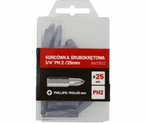 AWTools šroubovací bit 1/4" PH 2 25mm 25 kusů (AW37622)