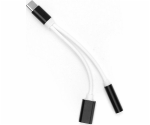 USB adaptér USB-C – Jack 3,5 mm + USB-C černý (3925)