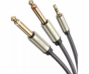 Kabel Ugreen Jack 3,5 mm - Jack 6,3 mm x2 1 m šedý (UGR54...