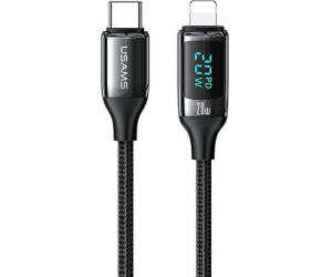 Usams USB-C – Lightning kabel 1,2 m černý (6958444975436)