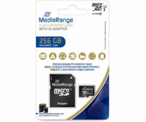 MediaRange MEMORY MICRO SDXC karta 256GB UHS-1/W/ADAPTÉR ...