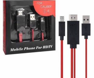 Vega microUSB - HDMI USB kabel 2 m Černočervený (24695)